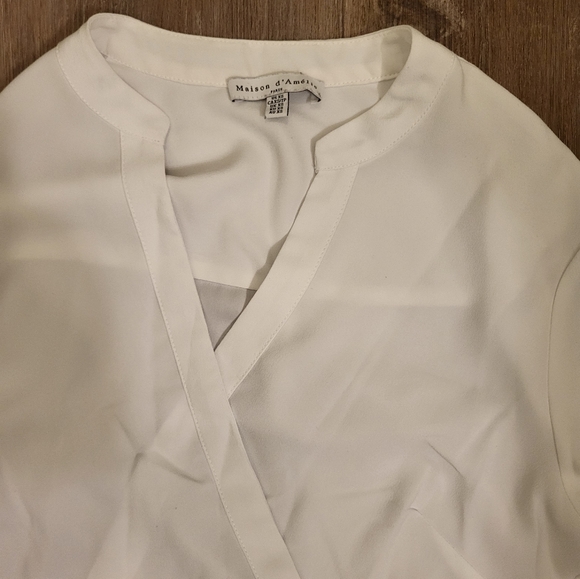 Anthropologie Maison d'ameile Wrap Blouse X-small White - Picture 6 of 9